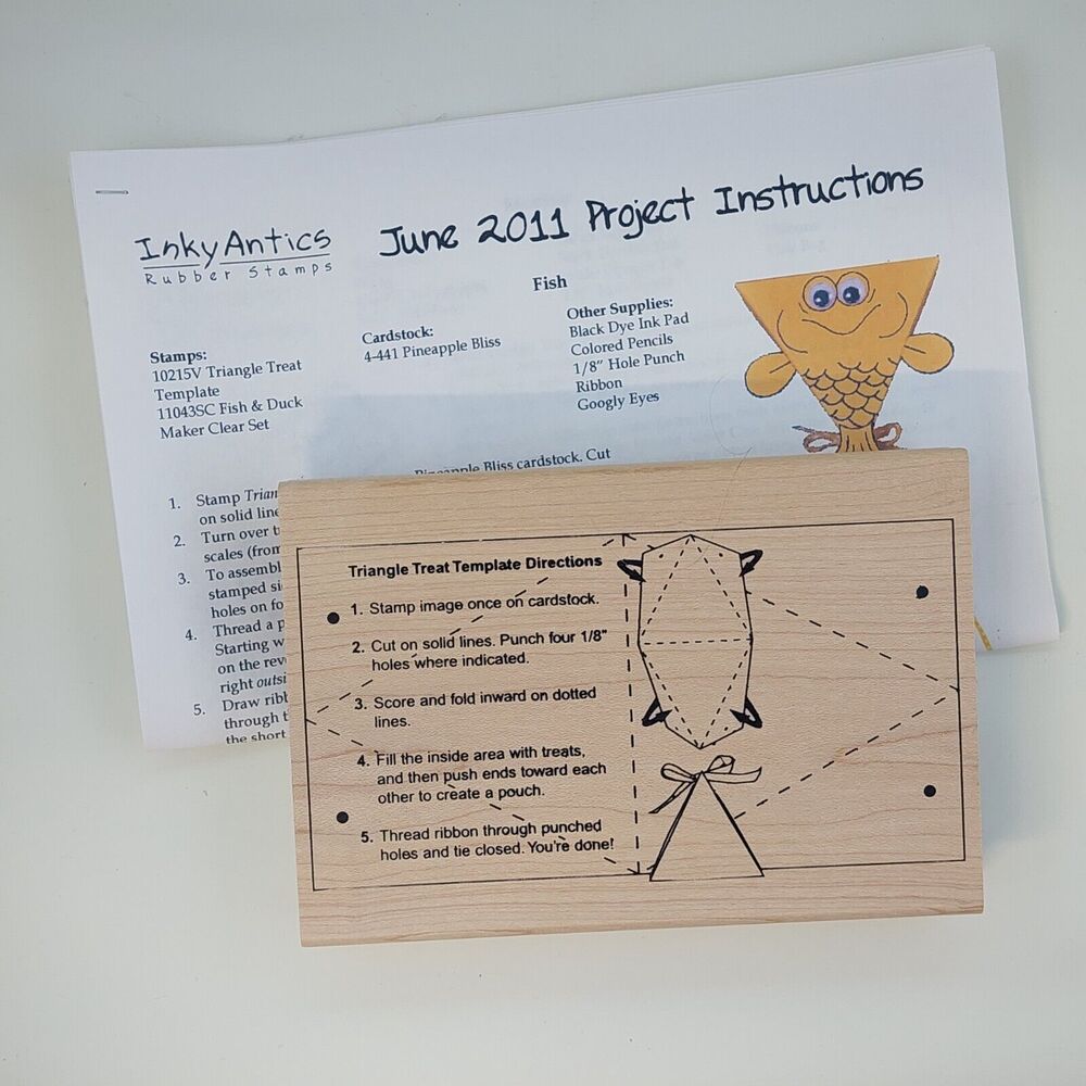 Inky Antics Triangle Treat Template Wood Mount Stamp